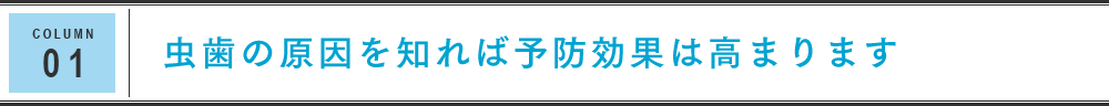 COLUMN 01 虫歯の原因を知れば予防効果は高まります