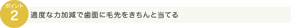 適度な力加減で歯面に毛先をきちんと当てる